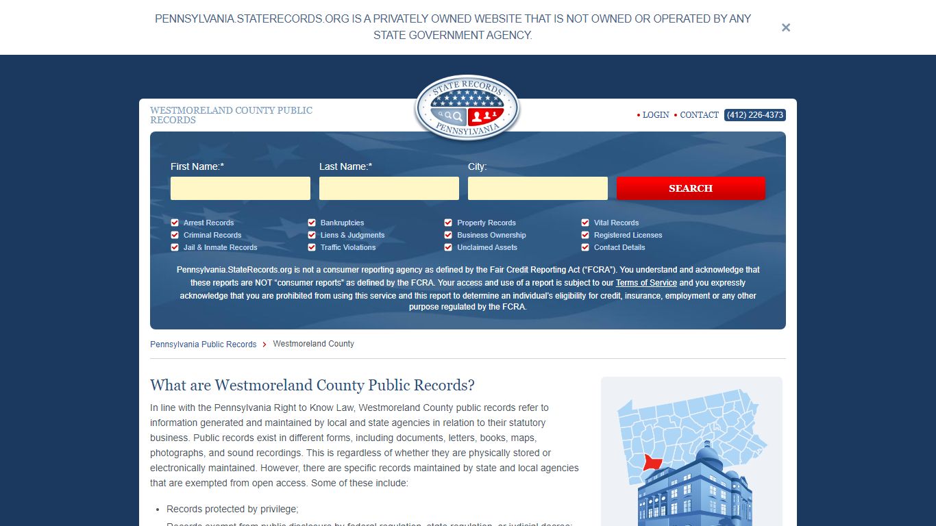WESTMORELAND COUNTY PUBLIC RECORDS
